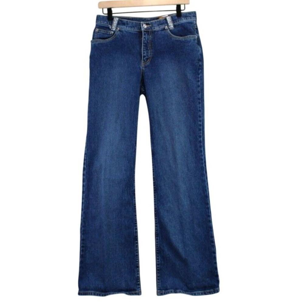 VTG LAWMAN Western Womens Jeans‎ Blue Denim Slim Fit Embellished Pockets Size 7